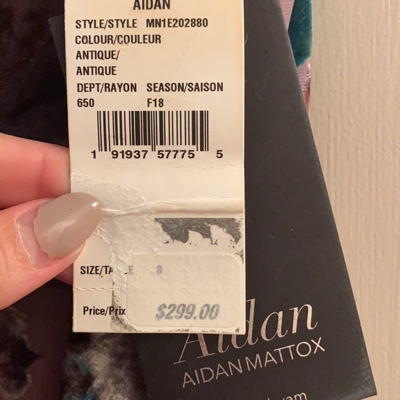 Aidan Mattox Floral Burnout Velvet Dress - Picture 3 of 8